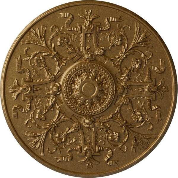 Ekena Millwork Versailles Ceiling Medallion (Fits Canopies up to 3 1/4"), Hand-Painted Pale Gold, 33"OD x 1 3/4"P CM33VEPAS - main